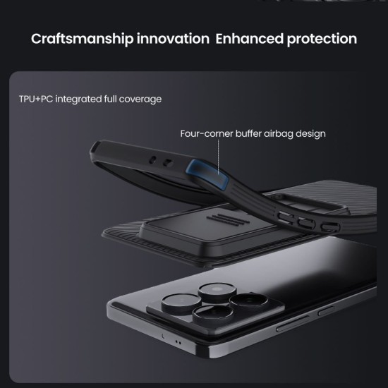 Husa Nillkin CamShield PRO pentru Xiaomi 14T Pro, Neagra Husa Nillkin CamShield PRO pentru Xiaomi 14T Pro, Neagra (Bakr, 57983123539) by www.silkase.ro