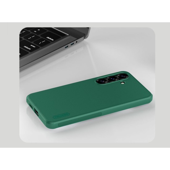 Husa Nillkin Super Frosted PRO pentru Samsung Galaxy S25+, Verde Închis (Bakr, 57983124003) by www.silkase.ro