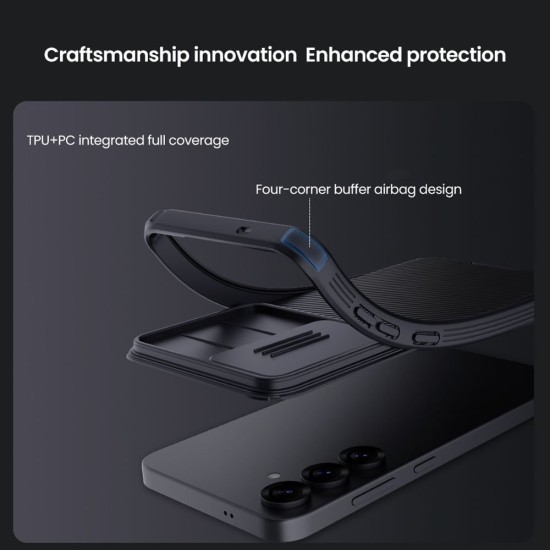 Husa Nillkin CamShield PRO pentru Samsung Galaxy S25, Neagra (Bakr, 57983123992) by www.silkase.ro