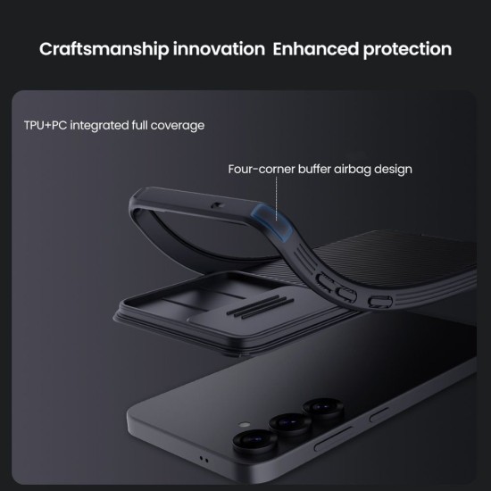 Husa Nillkin CamShield PRO pentru Samsung Galaxy S25+, Verde Închis (Bakr, 57983123995) by www.silkase.ro