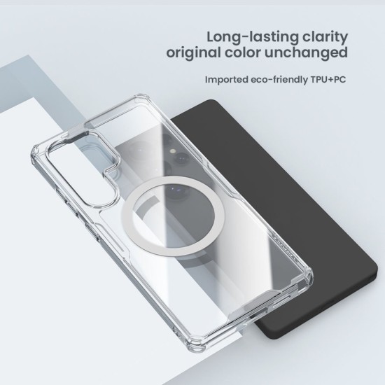 Husa Nillkin Nature TPU PRO Magnetică (MagSafe) pentru Samsung Galaxy S25 Ultra, Transparentă (Bakr, 57983123951) by www.silkase.ro