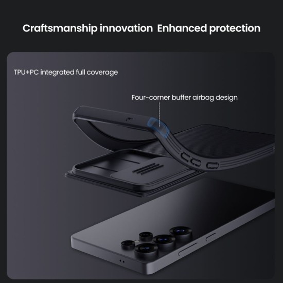 Husa Nillkin CamShield PRO pentru Samsung Galaxy S25 Ultra, Neagra Husa Nillkin CamShield PRO pentru Samsung Galaxy S25 Ultra, Neagra (Bakr, 57983123996) by www.silkase.ro