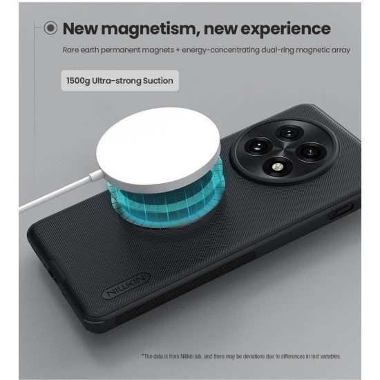 Husa Nillkin Super Frosted PRO Magnetică (MagSafe) pentru OnePlus 13, Neagra (Bakr, 57983123856) by www.silkase.ro
