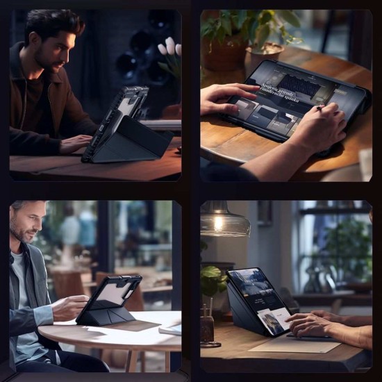 Husa Nillkin Bumper PRO Stand Multi-Angle pentru Xiaomi Pad 7 / 7 Pro, Neagra (Bakr, 57983125368) by www.silkase.ro