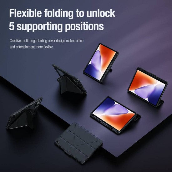 Husa Nillkin Bumper PRO Stand Multi-Angle pentru Xiaomi Pad 7 / 7 Pro, Neagra (Bakr, 57983125368) by www.silkase.ro