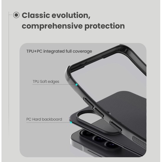 Husa Nillkin Super Frosted PRO Magnetică (MagSafe) pentru Samsung Galaxy A56 5G, Neagra (Bakr, 57983125245) by www.silkase.ro