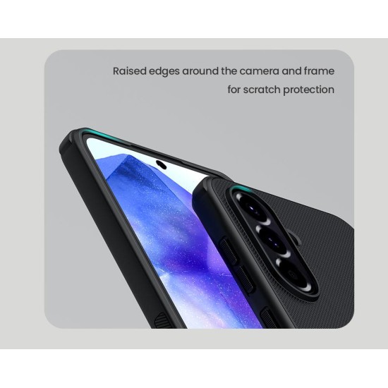 Husa Nillkin Super Frosted PRO Magnetică (MagSafe) pentru Samsung Galaxy A56 5G, Neagra (Bakr, 57983125245) by www.silkase.ro