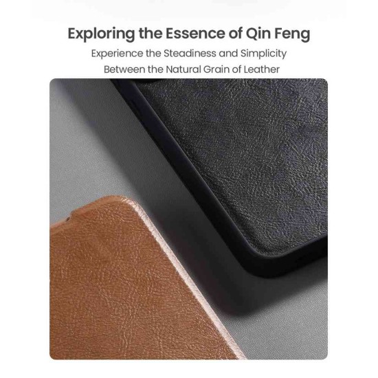 Husa Nillkin Qin Book PRO (Piele) pentru Samsung Galaxy A56 5G, Neagra (Bakr, 57983125524) by www.silkase.ro