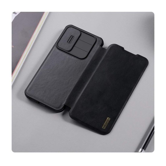 Husa Nillkin Qin Book PRO (Piele) pentru Samsung Galaxy A56 5G, Neagra (Bakr, 57983125524) by www.silkase.ro