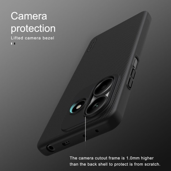 Husa Nillkin Super Frosted pentru Xiaomi Redmi Note 14 5G, Albastru (Peacock Blue) (Bakr, 57983124903) by www.silkase.ro