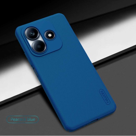 Husa Nillkin Super Frosted pentru Xiaomi Redmi Note 14 5G, Albastru (Peacock Blue) (Bakr, 57983124903) by www.silkase.ro