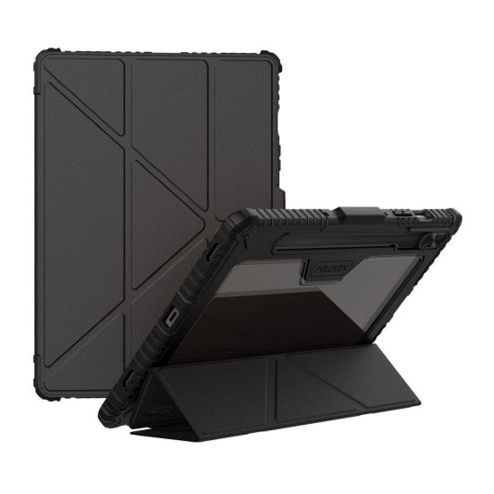 Husa Nillkin Bumper PRO Stand Multi-Angle pentru Samsung Galaxy Tab S9 / S10 FE, Neagra Husa Nillkin Bumper PRO Stand Multi-Angle pentru Samsung Galaxy Tab S9 / S10 FE, Neagra (Bakr, 57983126086) by www.silkase.ro