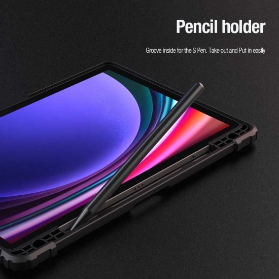 Husa Nillkin Bumper PRO Stand Multi-Angle pentru Samsung Galaxy Tab S9 / S10 FE, Neagra Husa Nillkin Bumper PRO Stand Multi-Angle pentru Samsung Galaxy Tab S9 / S10 FE, Neagra (Bakr, 57983126086) by www.silkase.ro