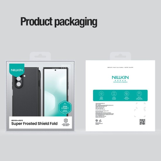 Husă spate Nillkin Super Frosted FOLD Magnetic cu slot Pen pentru Samsung Galaxy Z Fold 7 Albastru (Bakr, 57983126243) by www.silkase.ro