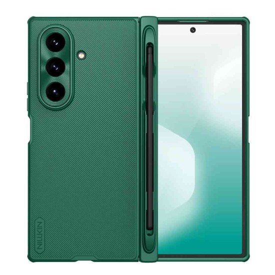 Husa Nillkin Super Frosted FOLD Magnetică (Suport S Pen) pentru Samsung Galaxy Z Fold 7, Verde Închis (Bakr, 57983126244) by www.silkase.ro
