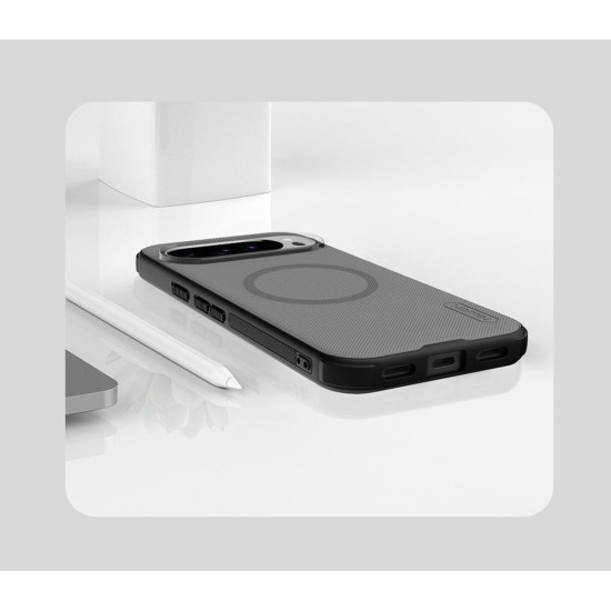 Husa Nillkin Super Frosted PRO Magnetică (MagSafe) pentru Google Pixel 10 Pro XL, Transparentă (Negru) (Bakr, 57983128455) by www.silkase.ro