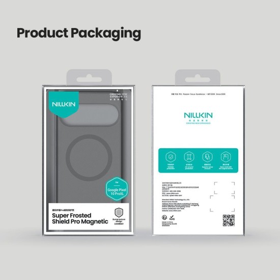 Husa Nillkin Super Frosted PRO Magnetică (MagSafe) pentru Google Pixel 10 Pro XL, Transparentă (Negru) (Bakr, 57983128455) by www.silkase.ro