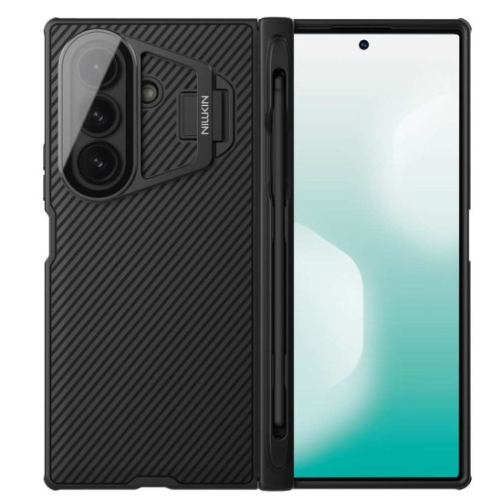 Husa Nillkin CamShield Prop Magnetică (Slot S Pen) pentru Samsung Galaxy Z Fold 7, Neagra (Lentilă Transparentă) (Bakr, 57983127796) by www.silkase.ro