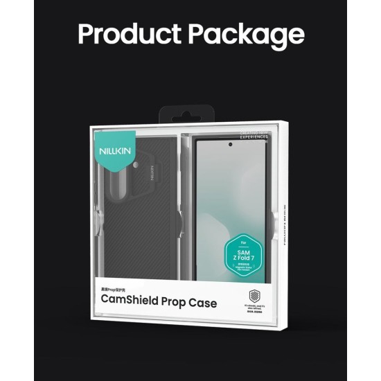 Husa Nillkin CamShield Prop Magnetică (Slot S Pen) pentru Samsung Galaxy Z Fold 7, Neagra (Lentilă Transparentă) (Bakr, 57983127796) by www.silkase.ro