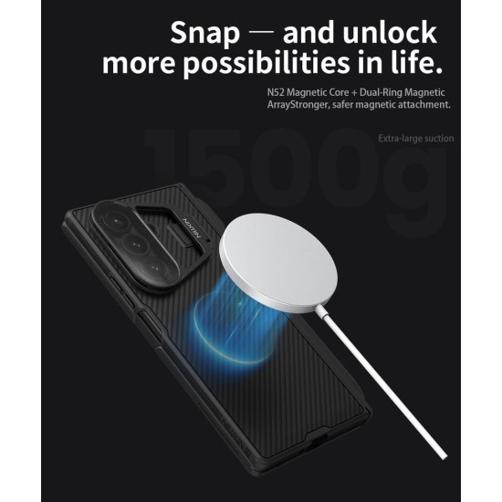 Husa Nillkin CamShield Prop Magnetică (Slot S Pen) pentru Samsung Galaxy Z Fold 7, Neagra (Lentilă Transparentă) (Bakr, 57983127796) by www.silkase.ro