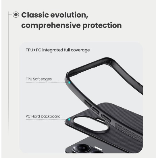 Husa Nillkin Super Frosted PRO Magnetică (MagSafe) pentru Poco F7, Neagra (Bakr, 57983127279) by www.silkase.ro