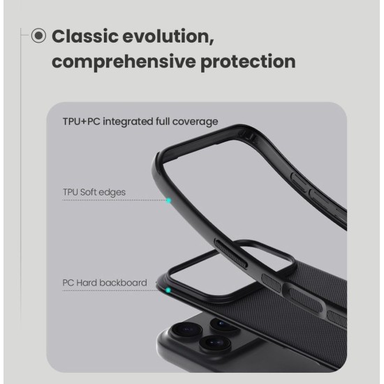 Husa Nillkin Super Frosted PRO pentru Apple iPhone 17 Pro Max, Neagra (Bakr, 57983127601) by www.silkase.ro