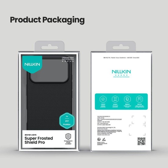 Husa Nillkin Super Frosted PRO pentru Apple iPhone 17 Pro Max, Neagra (Bakr, 57983127601) by www.silkase.ro