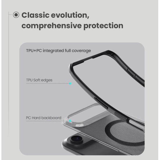 Husa Nillkin Super Frosted PRO Magnetică (MagSafe) pentru Apple iPhone Air, Transparentă (Negru) (Bakr, 57983127615) by www.silkase.ro