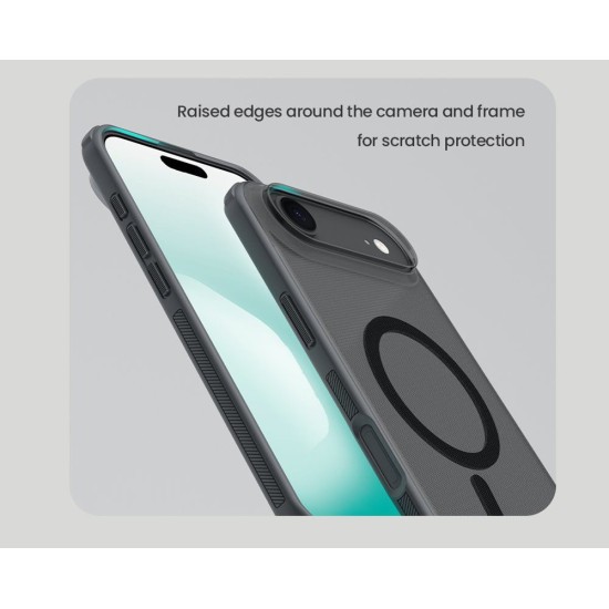 Husa Nillkin Super Frosted PRO Magnetică (MagSafe) pentru Apple iPhone Air, Transparentă (Negru) (Bakr, 57983127615) by www.silkase.ro