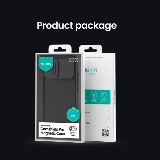 Husa Nillkin CamShield PRO Magnetică (MagSafe) pentru iPhone 17, Neagra Husa Nillkin CamShield PRO Magnetică (MagSafe) pentru iPhone 17, Neagra (Bakr, 57983127575) by www.silkase.ro