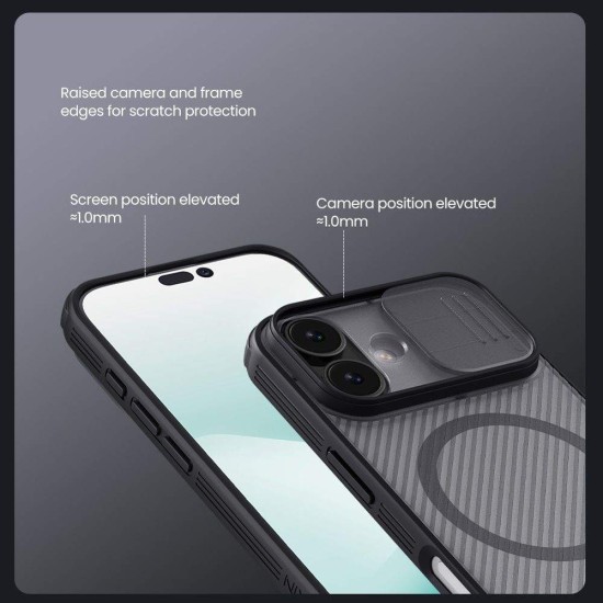 Husa Nillkin CamShield PRO Magnetică (MagSafe) pentru iPhone 17, Transparentă (Negru) (Bakr, 57983127576) by www.silkase.ro