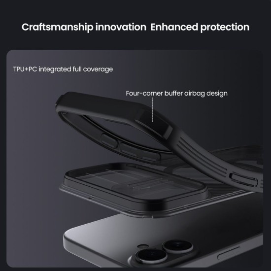 Husa Nillkin CamShield PRO Magnetică (MagSafe) pentru iPhone 17, Transparentă (Negru) (Bakr, 57983127576) by www.silkase.ro