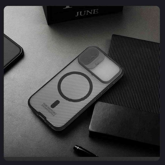 Husa Nillkin CamShield PRO Magnetică (MagSafe) pentru iPhone 17, Transparentă (Negru) (Bakr, 57983127576) by www.silkase.ro