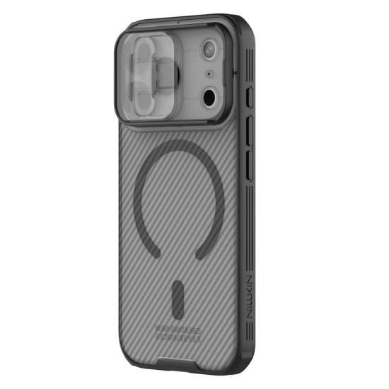 Husa Nillkin CamShield PRO Magnetică (MagSafe) pentru iPhone 17 Pro, Transparentă (Negru) Husa Nillkin CamShield PRO Magnetică (MagSafe) pentru iPhone 17 Pro, Transparentă (Negru) (Bakr, 57983127580) by www.silkase.ro