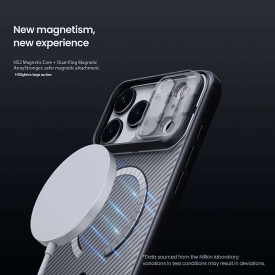 Husa Nillkin CamShield PRO Magnetică (MagSafe) pentru iPhone 17 Pro Max, Transparentă (Negru) Husa Nillkin CamShield PRO Magnetică (MagSafe) pentru iPhone 17 Pro Max, Transparentă (Negru) (Bakr, 57983127582) by www.silkase.ro