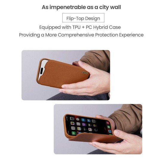 Husa Nillkin Qin Book PRO (Piele) pentru Apple iPhone 17, Neagra (Bakr, 57983127542) by www.silkase.ro