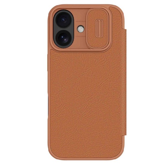 Husa Nillkin Qin Book PRO (Piele) pentru Apple iPhone 17, Maro (Bakr, 57983127543) by www.silkase.ro