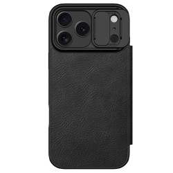 Husa Nillkin Qin Book PRO (Piele) pentru Apple iPhone 17 Pro Max, Neagra