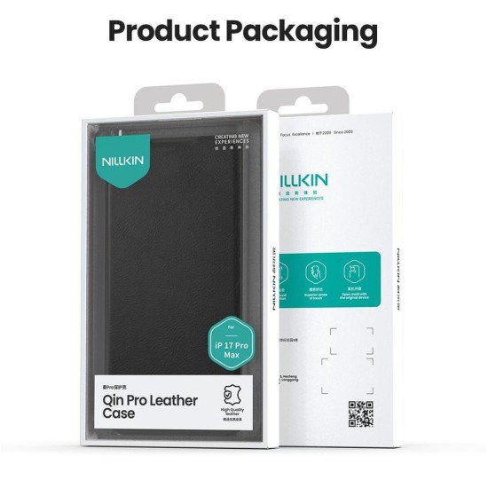 Husa Nillkin Qin Book PRO (Piele) pentru Apple iPhone 17 Pro Max, Neagra Husa Nillkin Qin Book PRO (Piele) pentru Apple iPhone 17 Pro Max, Neagra (Bakr, 57983127548) by www.silkase.ro
