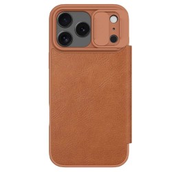 Husa Nillkin Qin Book PRO (Piele) pentru Apple iPhone 17 Pro Max, Maro