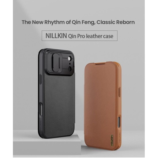 Husa Nillkin Qin Book PRO (Piele) pentru Apple iPhone 17 Pro Max, Maro Husa Nillkin Qin Book PRO (Piele) pentru Apple iPhone 17 Pro Max, Maro (Bakr, 57983127549) by www.silkase.ro