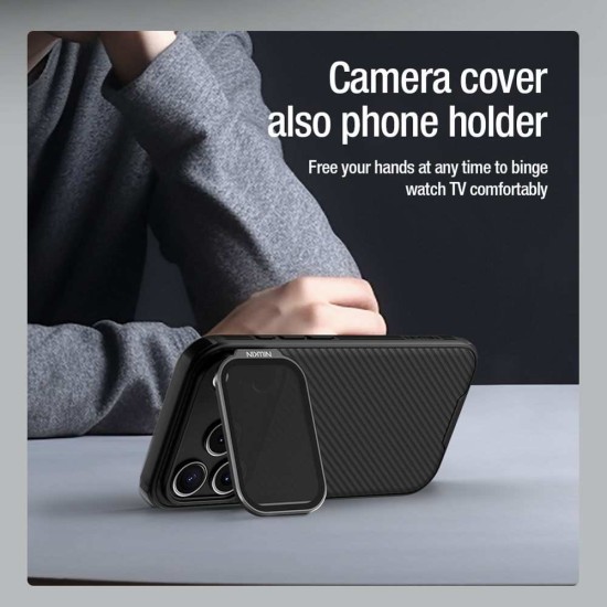 Husa Nillkin CamShield Prop (Stand Cameră) pentru iPhone 17 Pro, Neagra Husa Nillkin CamShield Prop (Stand Cameră) pentru iPhone 17 Pro, Neagra (Bakr, 57983127588) by www.silkase.ro