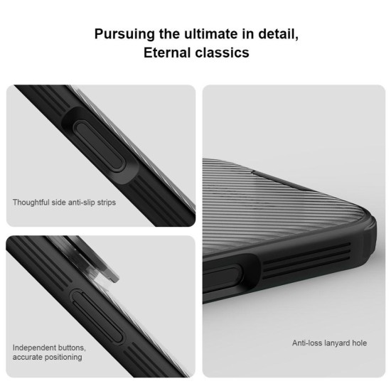 Husa Nillkin CamShield Prop (Stand Cameră) pentru iPhone 17 Pro Max, Transparentă (Negru) (Bakr, 57983127589) by www.silkase.ro
