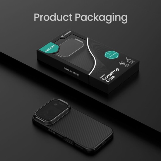 Husa Nillkin CarboProp Aramidă Magnetică (MagSafe) pentru iPhone 17 Pro, Neagra (Bakr, 57983127621) by www.silkase.ro