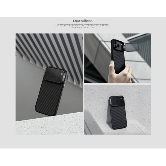 Husa Nillkin CarboProp Aramidă Magnetică (MagSafe) pentru iPhone 17 Pro, Neagra (Bakr, 57983127621) by www.silkase.ro