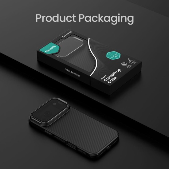 Husa Nillkin CarboProp Aramidă Magnetică (MagSafe) pentru iPhone 17 Pro Max, Neagra (Bakr, 57983127622) by www.silkase.ro