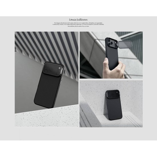 Husa Nillkin CarboProp Aramidă Magnetică (MagSafe) pentru iPhone 17 Pro Max, Neagra (Bakr, 57983127622) by www.silkase.ro