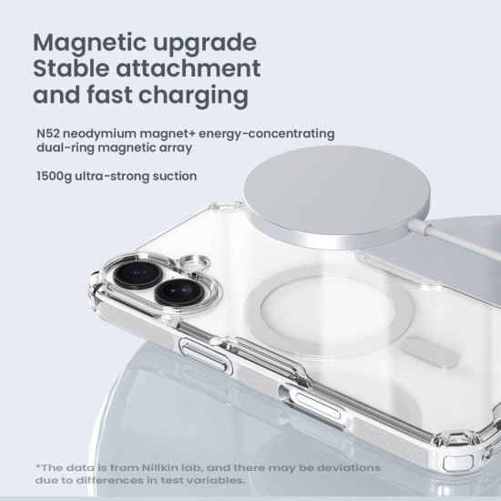 Husa Nillkin Nature TPU PRO Magnetică (MagSafe) pentru Apple iPhone 17, Transparentă (Negru) (Bakr, 57983127782) by www.silkase.ro