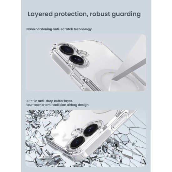 Husa Nillkin Nature TPU PRO Magnetică (MagSafe) pentru Apple iPhone 17, Transparentă (Negru) (Bakr, 57983127782) by www.silkase.ro
