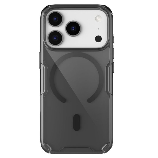 Husa Nillkin Nature TPU PRO Magnetică (MagSafe) pentru Apple iPhone 17 Pro, Transparentă (Negru) (Bakr, 57983127784) by www.silkase.ro